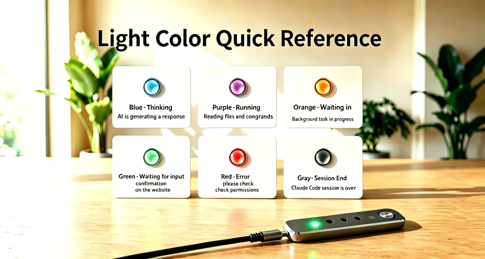 The six colors of the status light